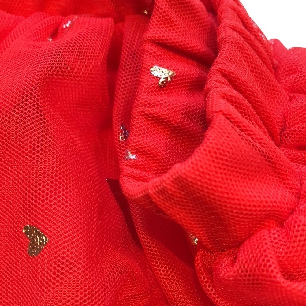 TuTu Valentine Skirt Little Girl Size 24 months Red Silver Hearts 3 layers EUC - Picture 2 of 11